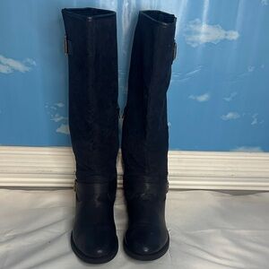 Women's Navy Blue Knee-High Boots